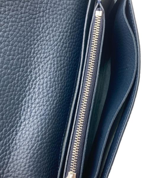 Studio La Cause（スタジオラコーズ）STUDIO LA CAUSE (スタジオラコーズ) シボ革ロングウォレット ネイビーの古着・服飾アイテム