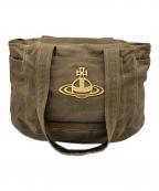 Vivienne Westwoodヴィヴィアンウエストウッド）の古着「オーブプレートキャンバストートバッグ」｜ブラウン