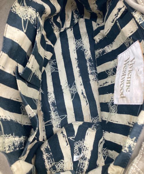 Vivienne Westwood（ヴィヴィアンウエストウッド）Vivienne Westwood (ヴィヴィアンウエストウッド) オーブプレートキャンバストートバッグ ブラウンの古着・服飾アイテム
