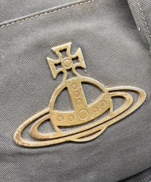Vivienne Westwood（ヴィヴィアンウエストウッド）Vivienne Westwood (ヴィヴィアンウエストウッド) オーブプレートキャンバストートバッグ ブラウンの古着・服飾アイテム