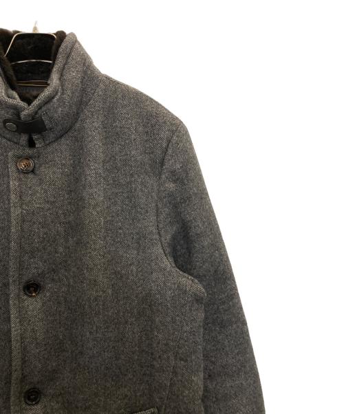 MOORER（ムーレー）MOORER (ムーレー) カシミヤ混ウール スタンドカラーダウンコート グレー サイズ:50の古着・服飾アイテム