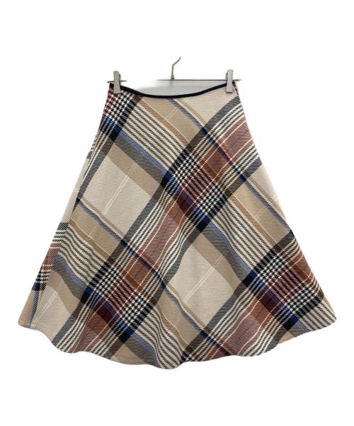 M'S GRACY（エムズグレイシー）M'S GRACY (エムズグレイシー) チェックスカート ベージュ サイズ:38の古着・服飾アイテム