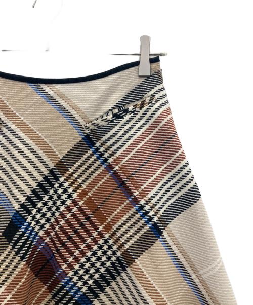 M'S GRACY（エムズグレイシー）M'S GRACY (エムズグレイシー) チェックスカート ベージュ サイズ:38の古着・服飾アイテム