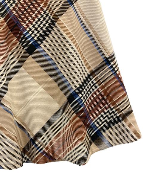 M'S GRACY（エムズグレイシー）M'S GRACY (エムズグレイシー) チェックスカート ベージュ サイズ:38の古着・服飾アイテム