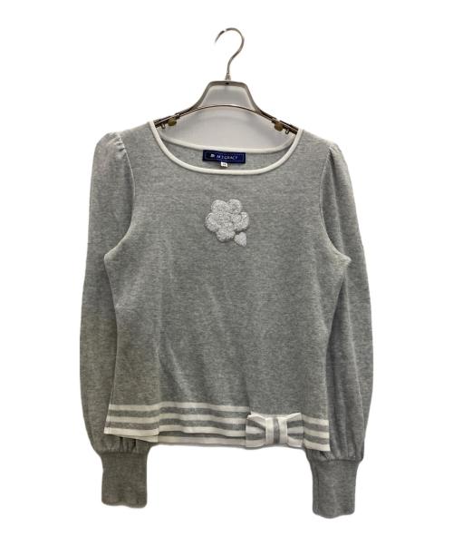 M'S GRACY（エムズグレイシー）M'S GRACY (エムズグレイシー) デイジースパンコールニット グレー サイズ:38の古着・服飾アイテム
