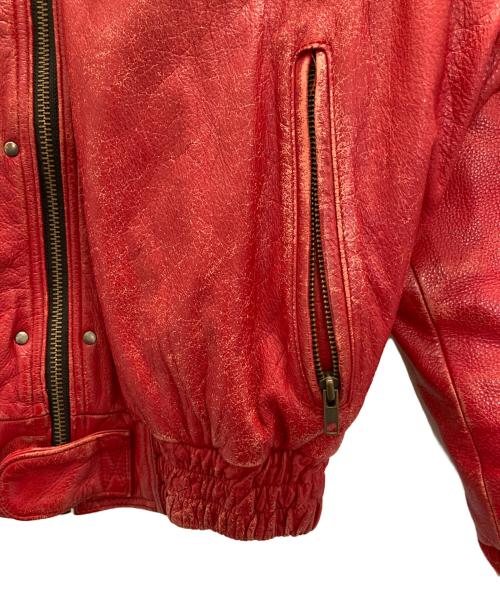 YELLOW CORN（イエローコーン）YELLOW CORN (イエローコーン) レザーライダースジャケット レッド サイズ:Ⅿの古着・服飾アイテム