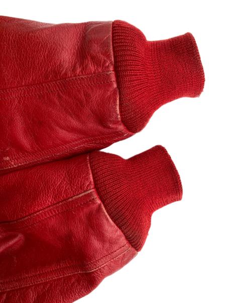 YELLOW CORN（イエローコーン）YELLOW CORN (イエローコーン) レザーライダースジャケット レッド サイズ:Ⅿの古着・服飾アイテム