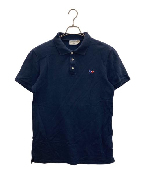 maison kitsune（メゾンキツネ）MAISON KITSUNE (メゾンキツネ) トリコフォックスポロシャツ ネイビー サイズ:SIZE Lの古着・服飾アイテム