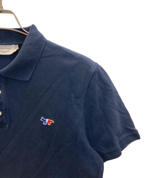 maison kitsune（メゾンキツネ）MAISON KITSUNE (メゾンキツネ) トリコフォックスポロシャツ ネイビー サイズ:SIZE Lの古着・服飾アイテム