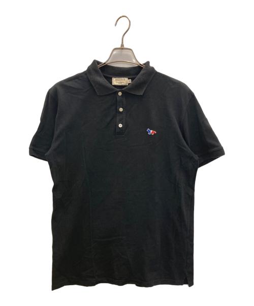 maison kitsune（メゾンキツネ）MAISON KITSUNE (メゾンキツネ) トリコフォックスポロシャツ ブラック サイズ:SIZE Lの古着・服飾アイテム