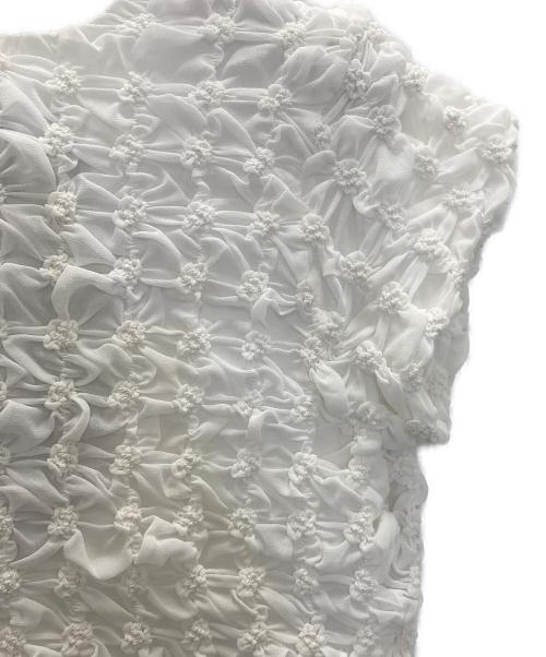 U by SPICK&SPAN（ユー バイ スピック＆スパン）U by Spick&Span (ユー バイ スピック＆スパン) popcorn ribon ブラウス ホワイト サイズ:FREEの古着・服飾アイテム