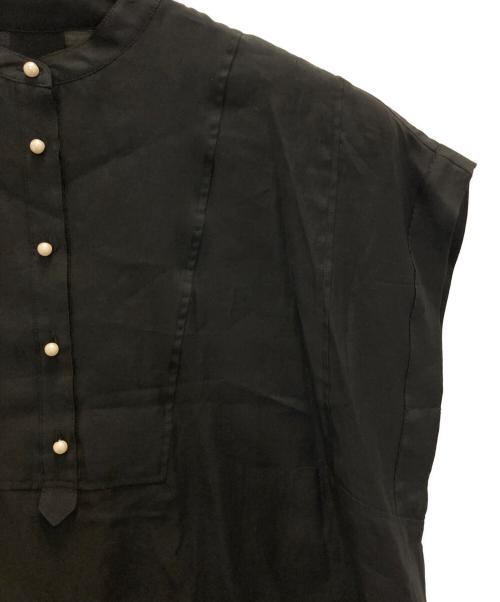 BEARDSLEY（ビアズリー）BEARDSLEY (ビアズリー) パール釦フレンチブラウス ブラック サイズ:FREEの古着・服飾アイテム