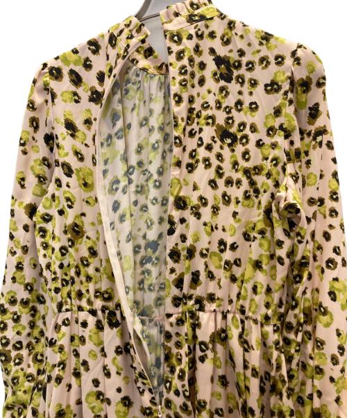 ANAYI（アナイ）ANAYI (アナイ) レオパードプリントスタンドフリルワンピース グリーン サイズ:38の古着・服飾アイテム