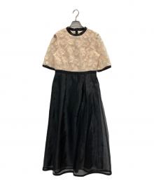 Kaene（カエン）の古着「エンブロイダリーミックスドレス」｜ブラック