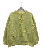 Mila Owenミラオーウェン）の古着「ツイードニットジャケット」｜イエロー