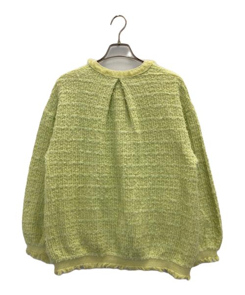 Mila Owen（ミラオーウェン）Mila Owen (ミラオーウェン) ツイードニットジャケット イエローの古着・服飾アイテム