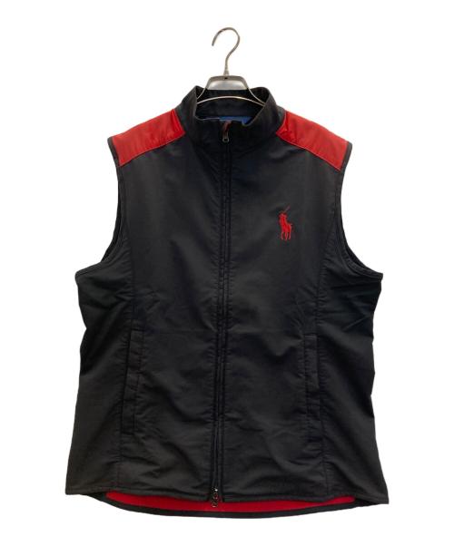 POLO GOLF（ポロ ゴルフ）POLO GOLF (ポロ ゴルフ) ダブルジップナイロンベスト ブラック サイズ:Ⅼの古着・服飾アイテム