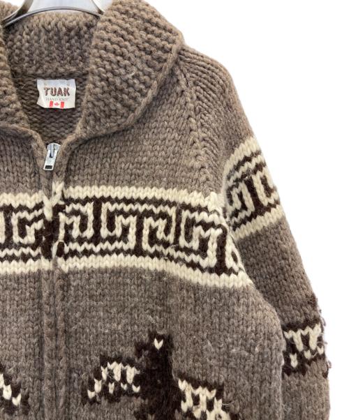 TUAK（トゥアック）TUAK (トゥアック) カウチンニットカーディガン ブラウン サイズ:表記無しの古着・服飾アイテム