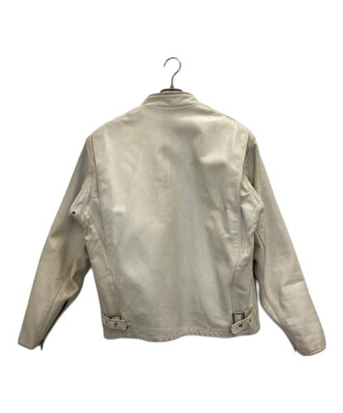 Schott（ショット）Schott (ショット) ボアライナー付シングルレザーライダースジャケット ホワイト サイズ:40の古着・服飾アイテム