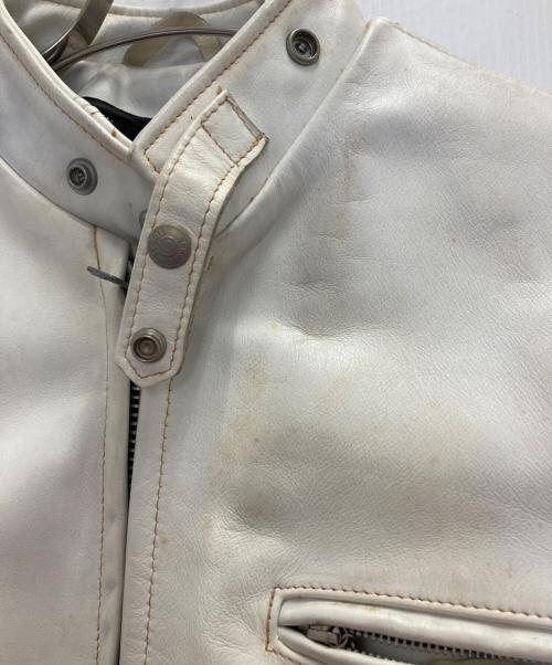Schott（ショット）Schott (ショット) ボアライナー付シングルレザーライダースジャケット ホワイト サイズ:40の古着・服飾アイテム