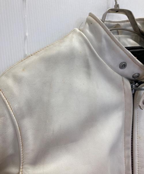 Schott（ショット）Schott (ショット) ボアライナー付シングルレザーライダースジャケット ホワイト サイズ:40の古着・服飾アイテム