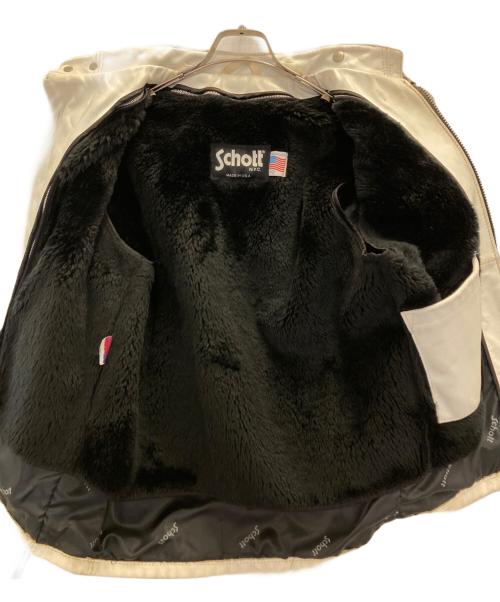 Schott（ショット）Schott (ショット) ボアライナー付シングルレザーライダースジャケット ホワイト サイズ:40の古着・服飾アイテム