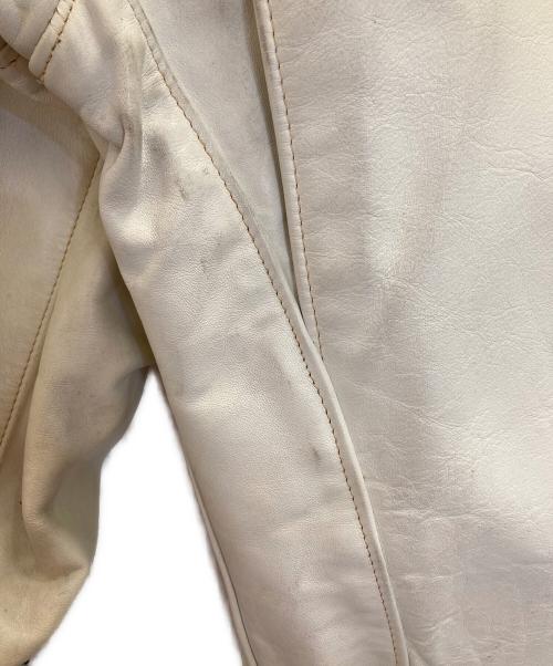 Schott（ショット）Schott (ショット) ボアライナー付シングルレザーライダースジャケット ホワイト サイズ:40の古着・服飾アイテム