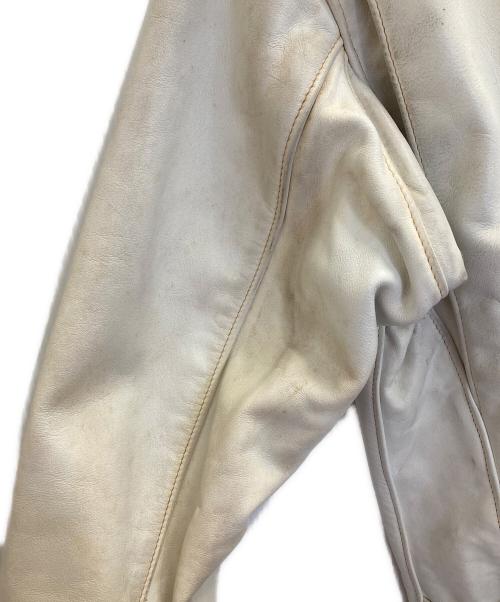 Schott（ショット）Schott (ショット) ボアライナー付シングルレザーライダースジャケット ホワイト サイズ:40の古着・服飾アイテム