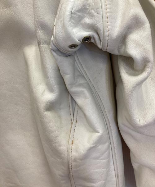 Schott（ショット）Schott (ショット) ボアライナー付シングルレザーライダースジャケット ホワイト サイズ:40の古着・服飾アイテム