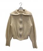 TODAYFULトゥデイフル）の古着「Washedwool Zip Knit」｜アイボリー