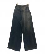 LOADINGROOMローディングルーム）の古着「DOUBLE WAIST SWEATPANTS（ダブルウエストスウェットパンツ）」｜WASHED BLACK