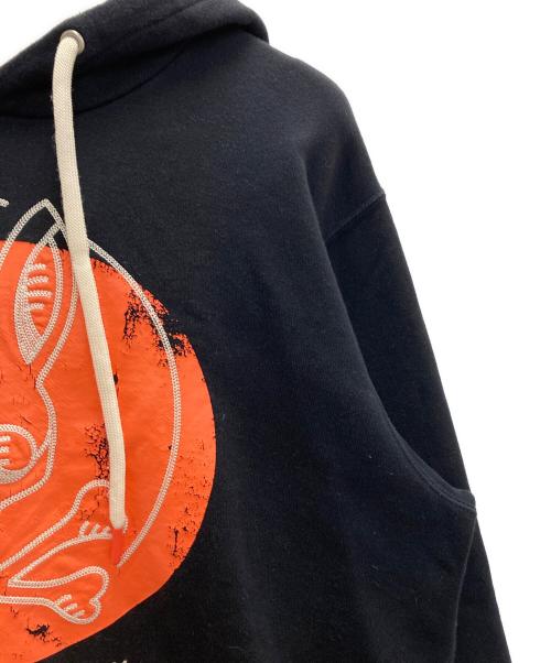 Psycho Bunny（サイコ バニー）Psycho Bunny (サイコ バニー) エイジング加工プリントフーディー ブラック サイズ:Ⅼの古着・服飾アイテム