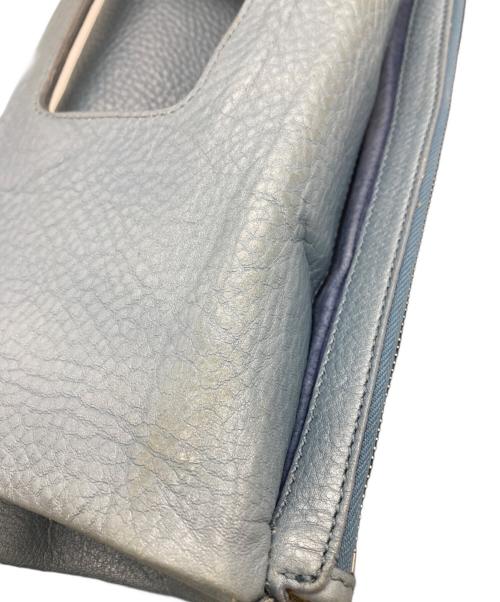 HIROFU（ヒロフ）HIROFU (ヒロフ) スクエアレザーハンドバッグ ブルーの古着・服飾アイテム