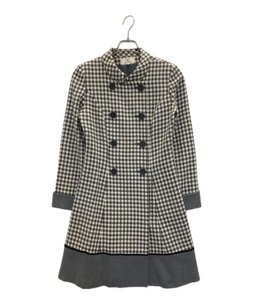 M'S GRACY（エムズグレイシー）M'S GRACY (エムズグレイシー) ダブルチェックコート グレー サイズ:9の古着・服飾アイテム