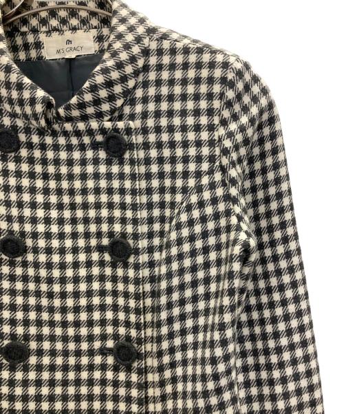 M'S GRACY（エムズグレイシー）M'S GRACY (エムズグレイシー) ダブルチェックコート グレー サイズ:9の古着・服飾アイテム