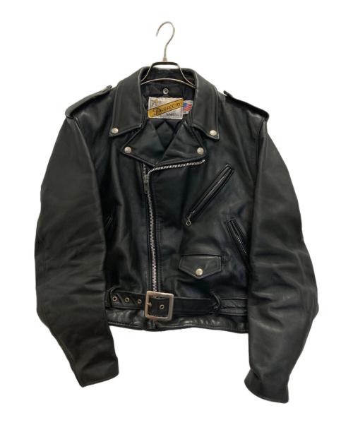 Schott（ショット）Schott (ショット) ダブルレザーライダースジャケット ブラック サイズ:42の古着・服飾アイテム