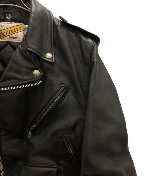 Schott（ショット）Schott (ショット) ダブルレザーライダースジャケット ブラック サイズ:42の古着・服飾アイテム