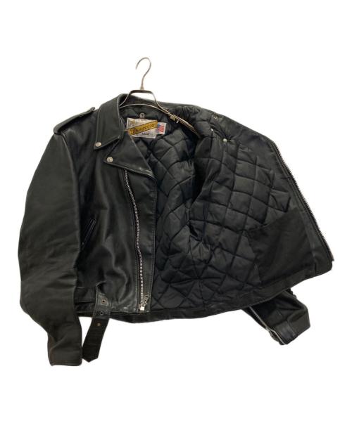 Schott（ショット）Schott (ショット) ダブルレザーライダースジャケット ブラック サイズ:42の古着・服飾アイテム