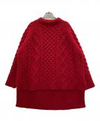 INSCRIREアンスクリア）の古着「ケーブルニット」｜レッド