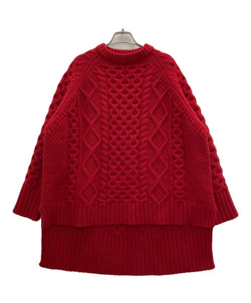 INSCRIRE（アンスクリア）INSCRIRE (アンスクリア) ケーブルニット レッド サイズ:表記無しの古着・服飾アイテム