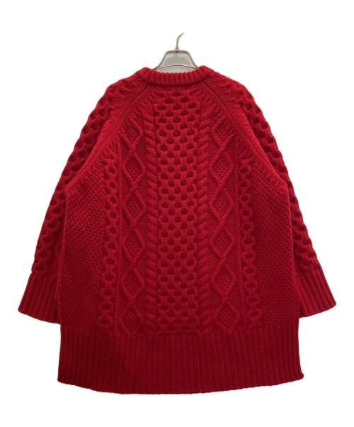INSCRIRE（アンスクリア）INSCRIRE (アンスクリア) ケーブルニット レッド サイズ:表記無しの古着・服飾アイテム