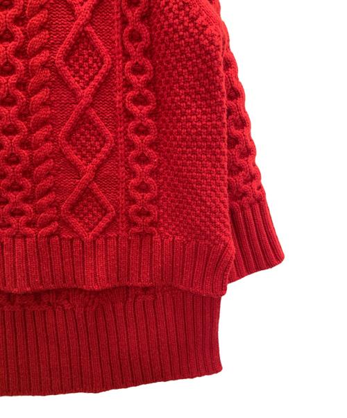 INSCRIRE（アンスクリア）INSCRIRE (アンスクリア) ケーブルニット レッド サイズ:表記無しの古着・服飾アイテム