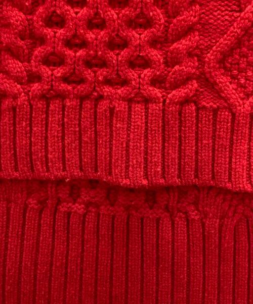 INSCRIRE（アンスクリア）INSCRIRE (アンスクリア) ケーブルニット レッド サイズ:表記無しの古着・服飾アイテム