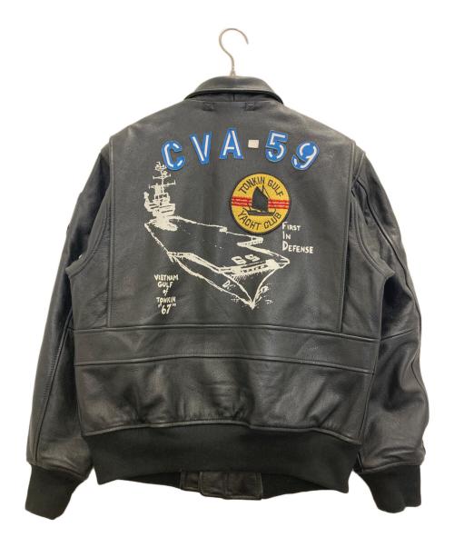 BO Mike Ronny（ビーオーマイクロニー）bo mike ronny (ビーオーマイクロニー) A-2 フライトジャケット ブラック サイズ:2XLの古着・服飾アイテム