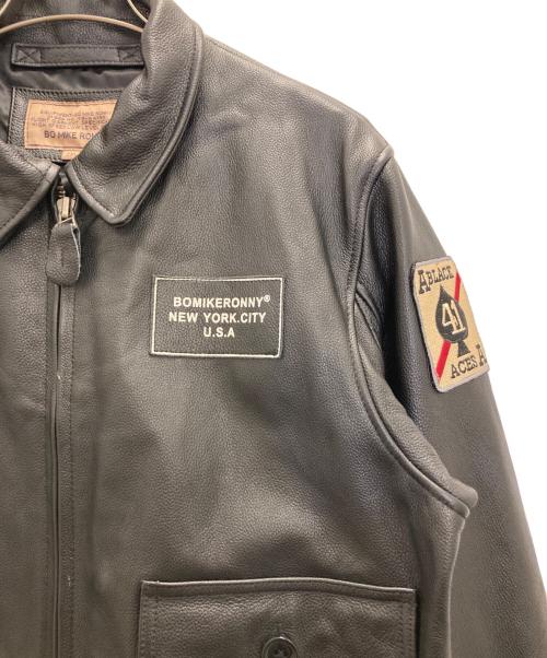 BO Mike Ronny（ビーオーマイクロニー）bo mike ronny (ビーオーマイクロニー) A-2 フライトジャケット ブラック サイズ:2XLの古着・服飾アイテム