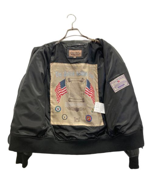 BO Mike Ronny（ビーオーマイクロニー）bo mike ronny (ビーオーマイクロニー) A-2 フライトジャケット ブラック サイズ:2XLの古着・服飾アイテム