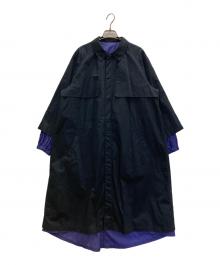 ZUCCA（ズッカ）の古着「リバーシブルスプリングステンカラードッキングコート」｜ネイビー