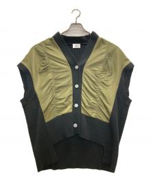 siro de labonte（シロ デ ボランテ）の古着「異素材ドッキングベスト」｜オリーブ