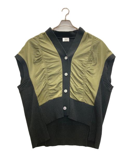 siro de labonte（シロ デ ボランテ）siro de labonte (シロ デ ボランテ) 異素材ドッキングベスト オリーブ サイズ:Mの古着・服飾アイテム