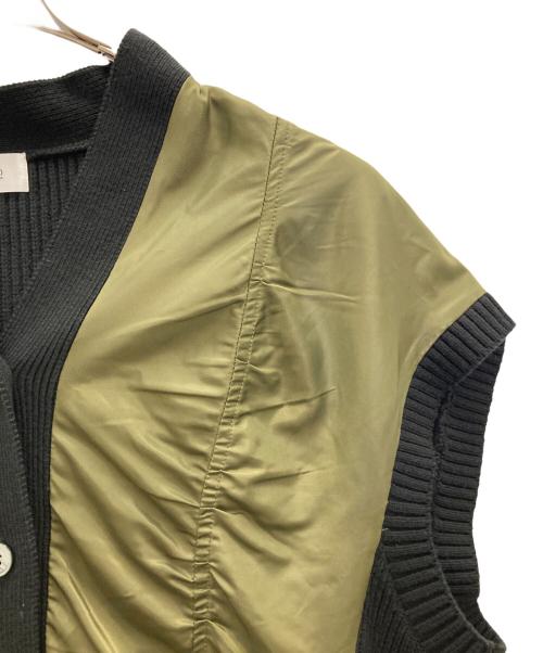 siro de labonte（シロ デ ボランテ）siro de labonte (シロ デ ボランテ) 異素材ドッキングベスト オリーブ サイズ:Mの古着・服飾アイテム